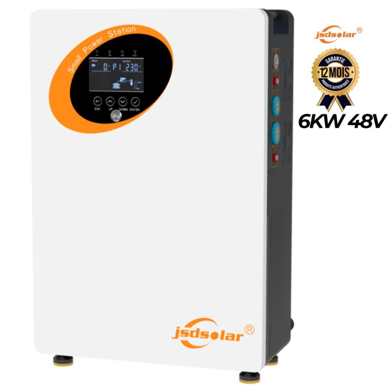 Onduleur solaire hybride – JSDSOLAR – J6000HPC – 6 KW – 48 V – MPPT 6000W – Onde sinusoïdale pure – USB/RS485/CAN – Garantie 12 mois