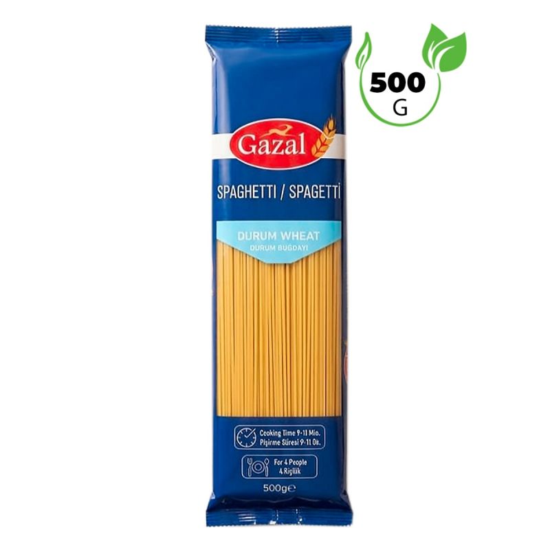 Pâtes Spaghetti Gazal - Blé Dur Prémium - Cuisson Al Dente - Sachet 500 g