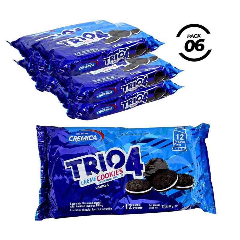 Pack De 6  Biscuits Trio 4 Creme Vanilla - 180G | Glotelho Cameroun