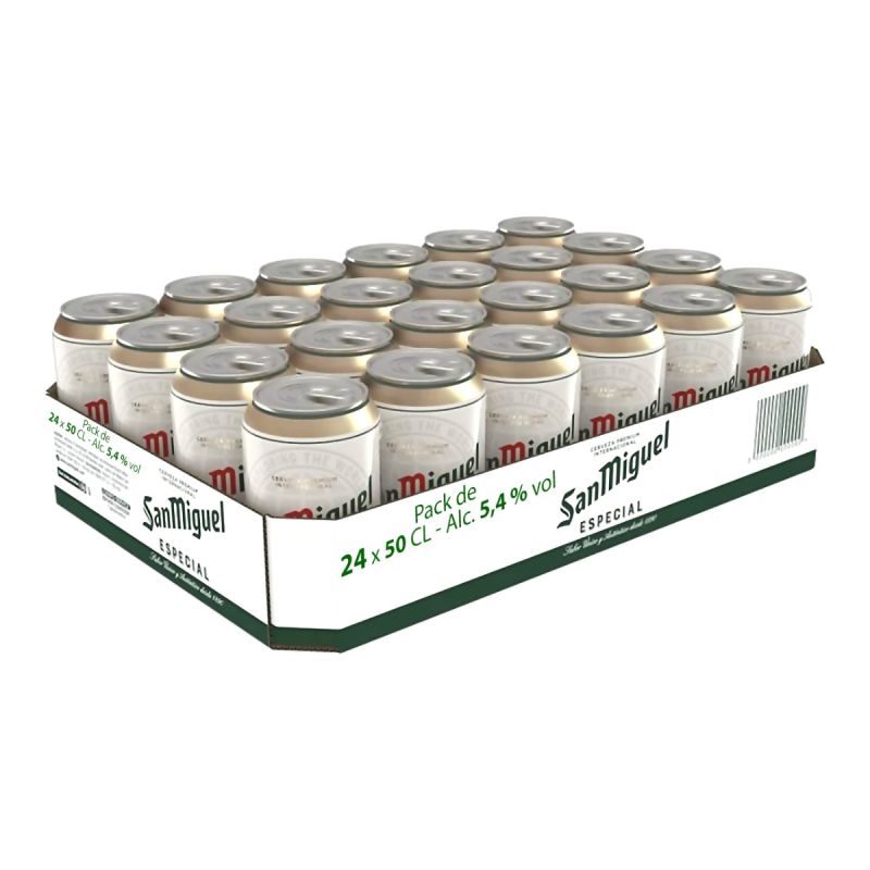 Pack de 24 Canettes de Bière San Miguel Especial - 50 CL - Alc. 5,4 % vol