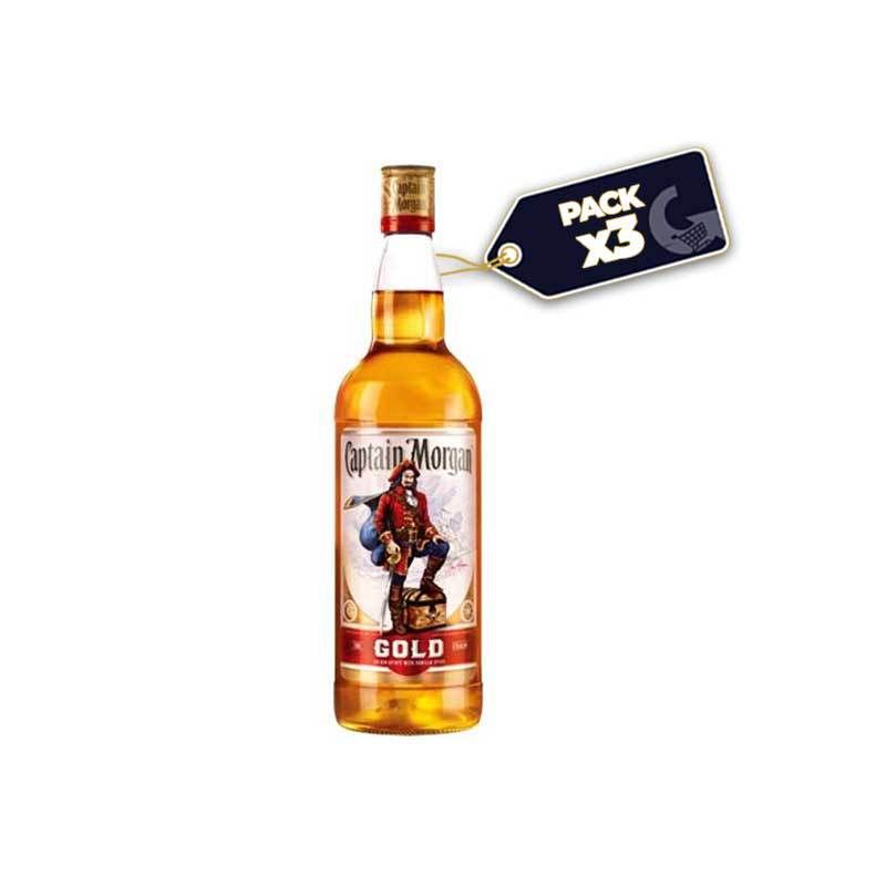 Pack de 3 bouteilles  whisky Capitain Morgan- Gold- 75 Cl | Glotelho Cameroun