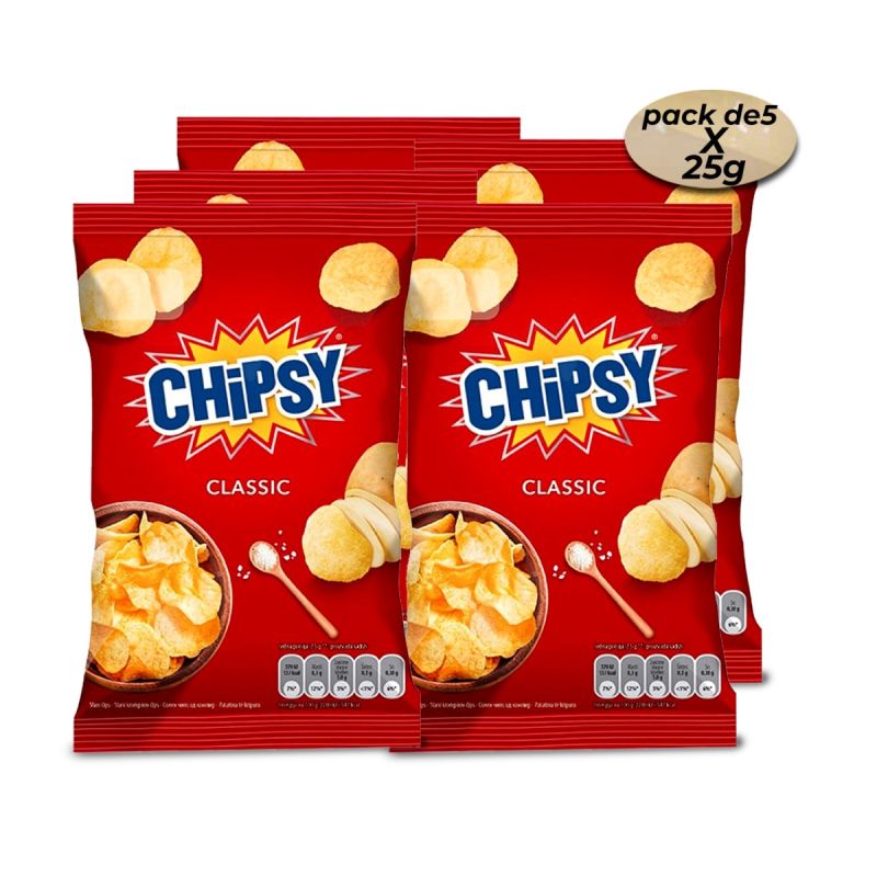 Pack de 5 Chips CHIPSY Classic – Sachet 25 g