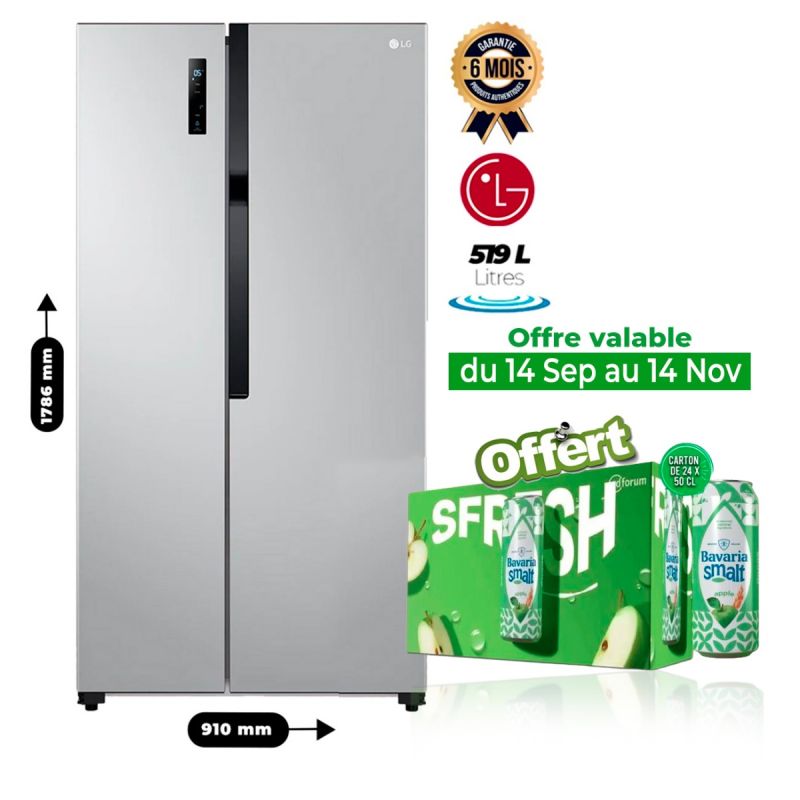 Pack Électroménager : Réfrigérateur LG Side-by-Side 519 L