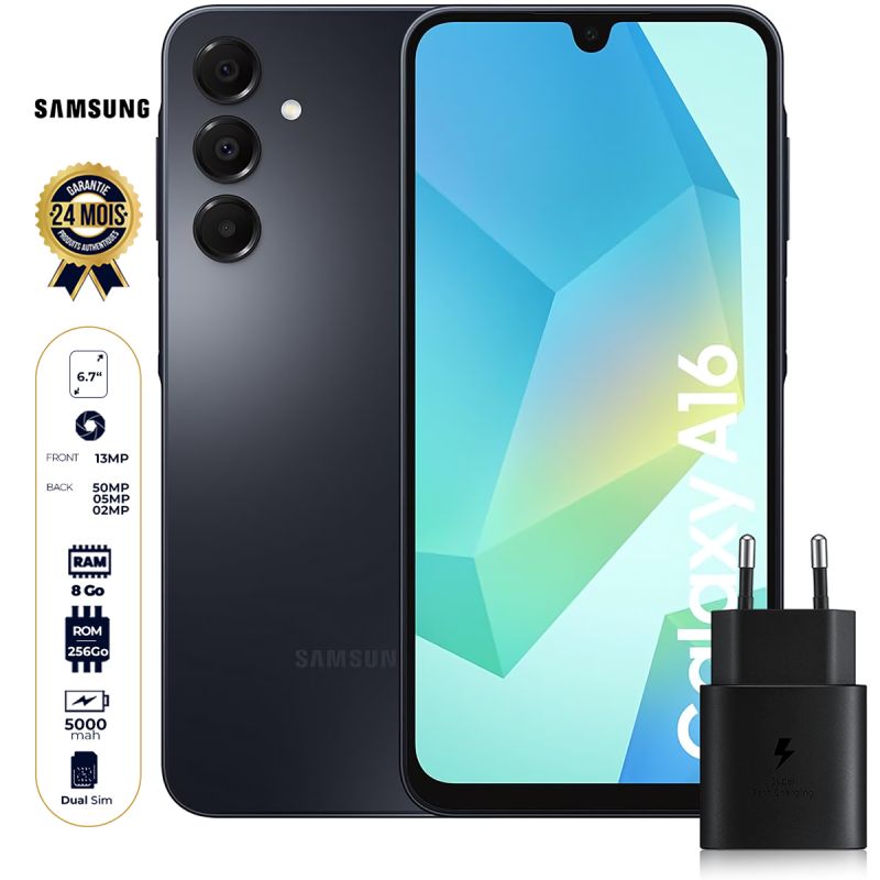 Galaxy A16  + Boitier Samsung Type-C 25W