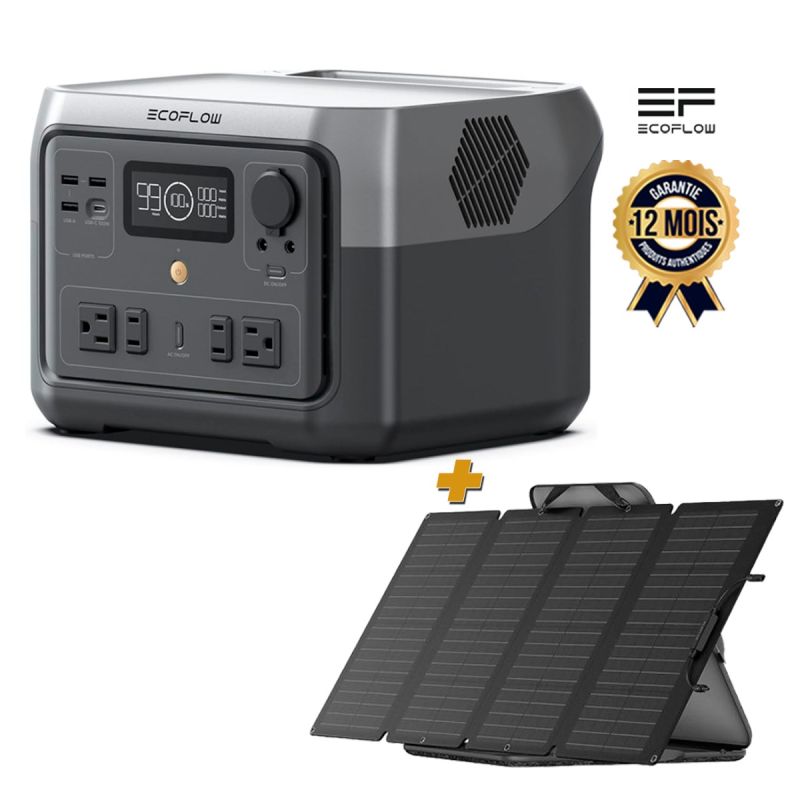 Pack Station &eacute;nergie portable EcoFlow RIVER 2 Max 512Wh + Panneau solaire 160W Ecoflow