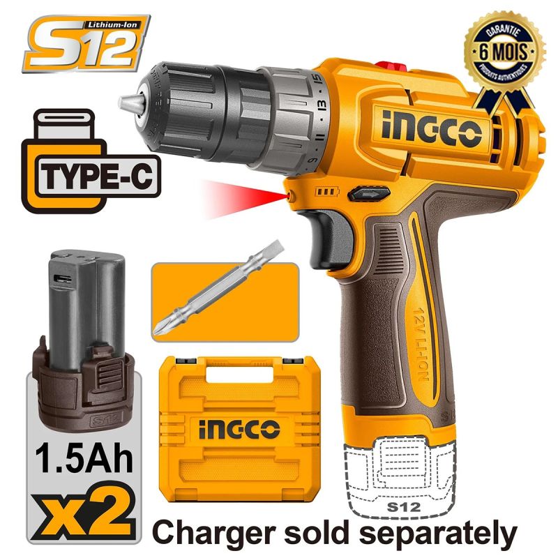 Perceuse sans fil INGCO 12V 