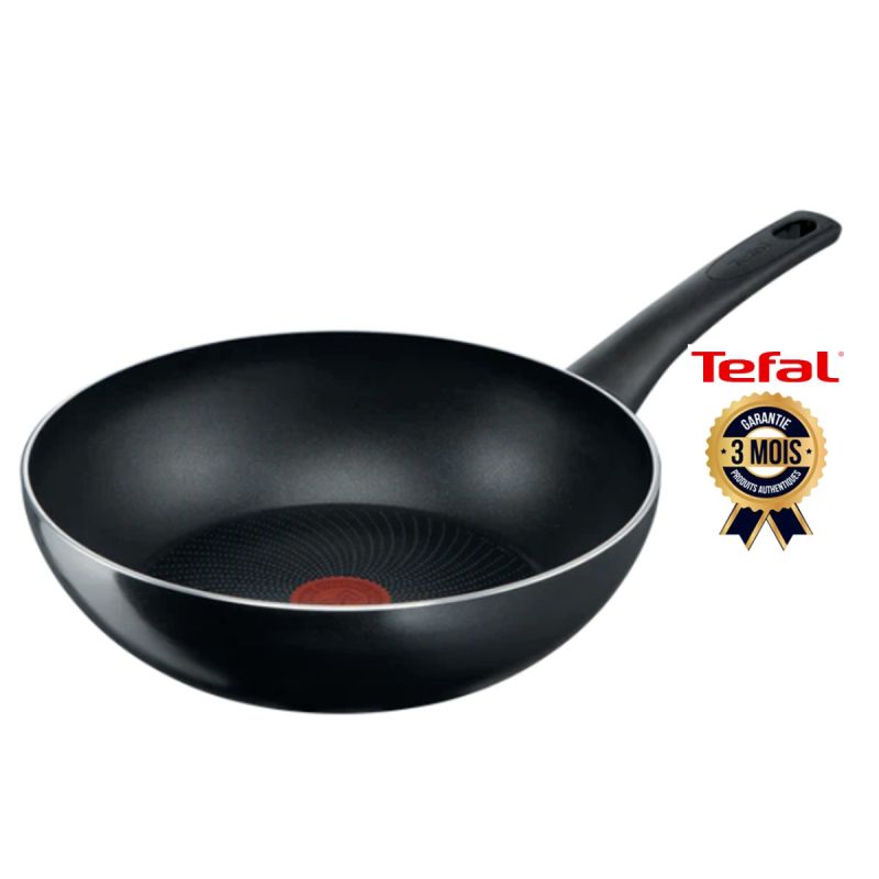 Poêle Wok Antiadhésive Titanium TEFAL Total 28 cm, noir, prix Cameroun. 