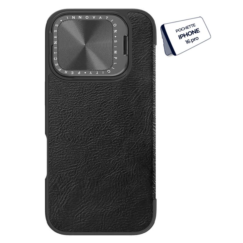 Pochette clapet en cuir Nillkin Quin pour iPhone 16 Pro - prix Cameroun