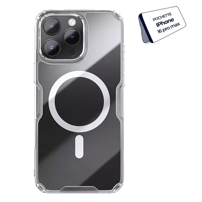 Coque transparente magsafe Nillkin pour IPhone 16 Pro Max 