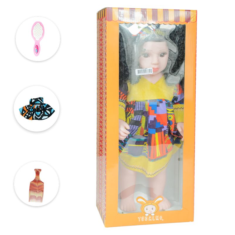 Poupée Abena blanche avec peigne et vêtements grand modèle