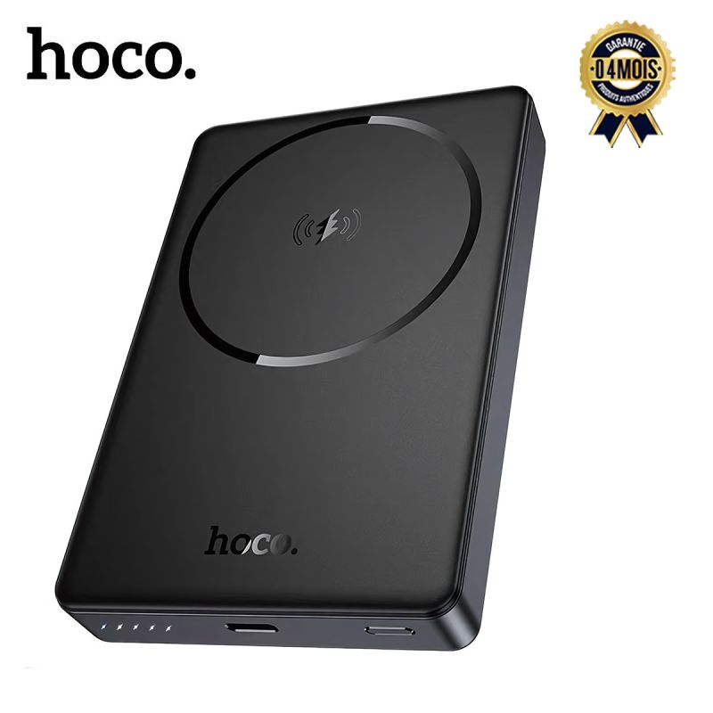 Powerbank Magnétique HOCO DB98A Storm – 10 000 mAh – MagSafe 15W + USB-C PD 20W – Design ultra-slim – Fixation magnétique – Double sortie simultanée – Garantie 4 Mois