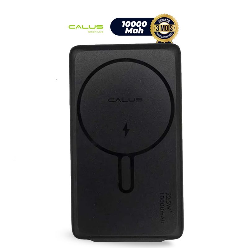 Powerbank sans fil CALUS - Recharge par induction - PW-PB117F - 10000mAh - Charge rapide 22,5 Watts - Noir