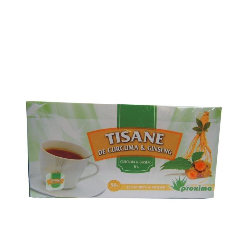 Carton de Tisane de Curcuma et Ginseng - 12 paquets 25 sachets