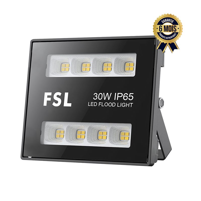 Projecteur électrique 30W prix - FSL - 6500K - 6 Mois| Glotelho Cameroun