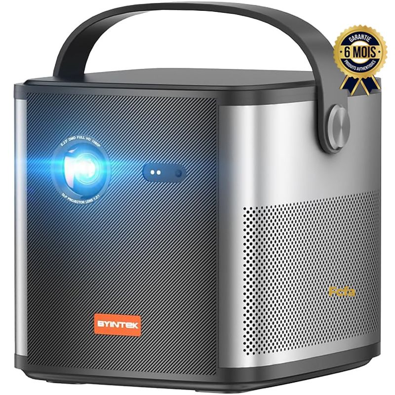 Projecteur WiFi intelligent - BYINTEK U80 Max - Mini-projecteur Full HD 1080p, compatible 3D, Android 11.0, DLP, Batterie 15 000 mAh, projecteur portable pour films à la maison et en extérieur - Garantie 6 Mois