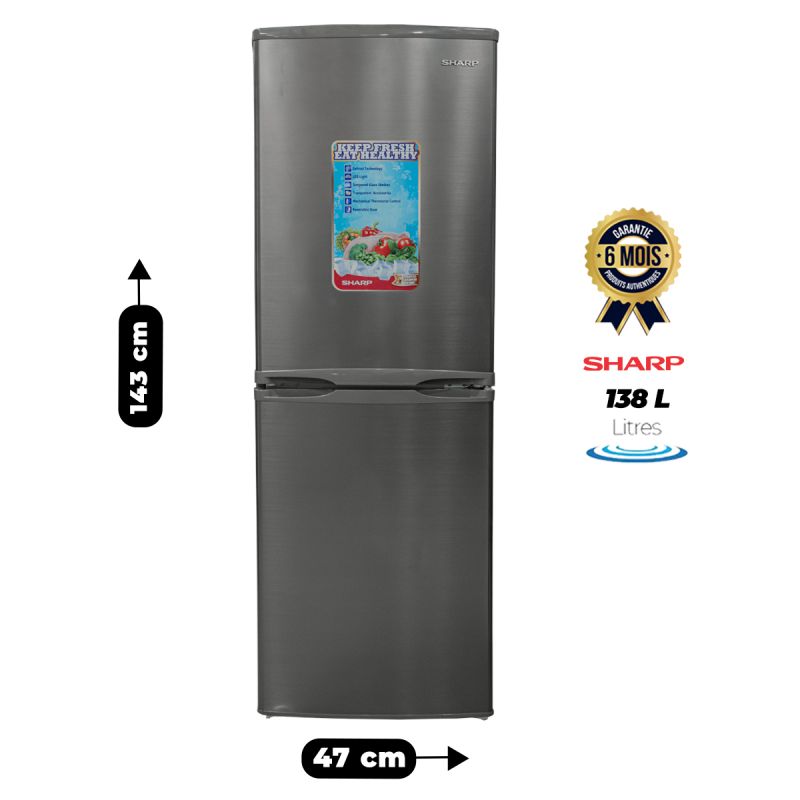 Réfrigérateur Combine - Sharp - Bh180 - 138L - Gris -  6 mois de Garantie | Glotelho cameroun