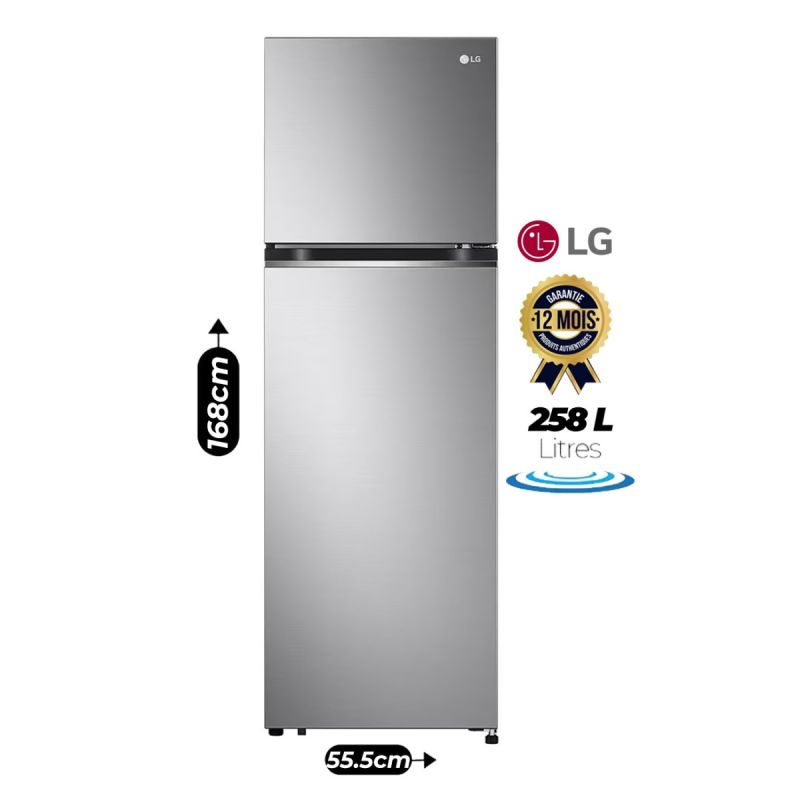 Réfrigérateur à congélateur en haut LG - 258 Litres chez Glotelho