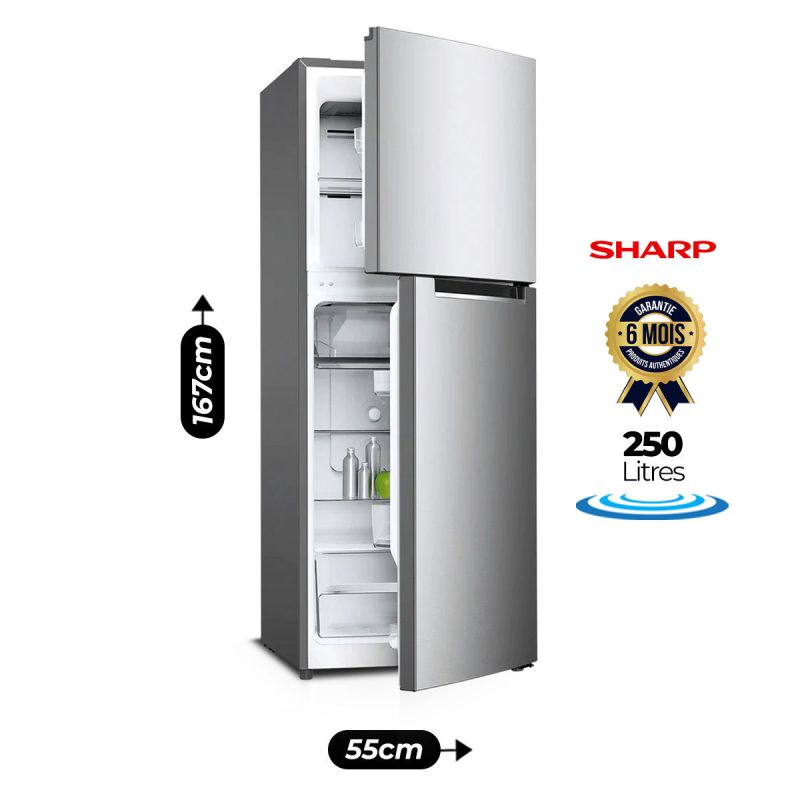 Réfrigérateur Double Battants - Sharp - SJ-HM320-HS2 - No frost - A+ - 250L| Glotelho Cameroun