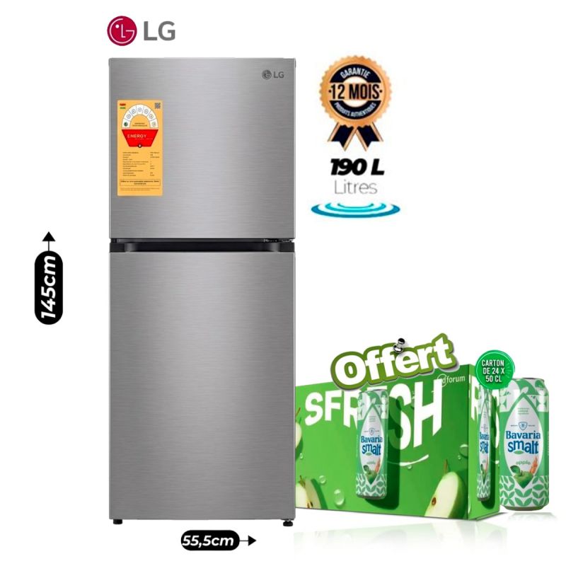 Réfrigérateur double portes - LG - GCFB195PQCF 