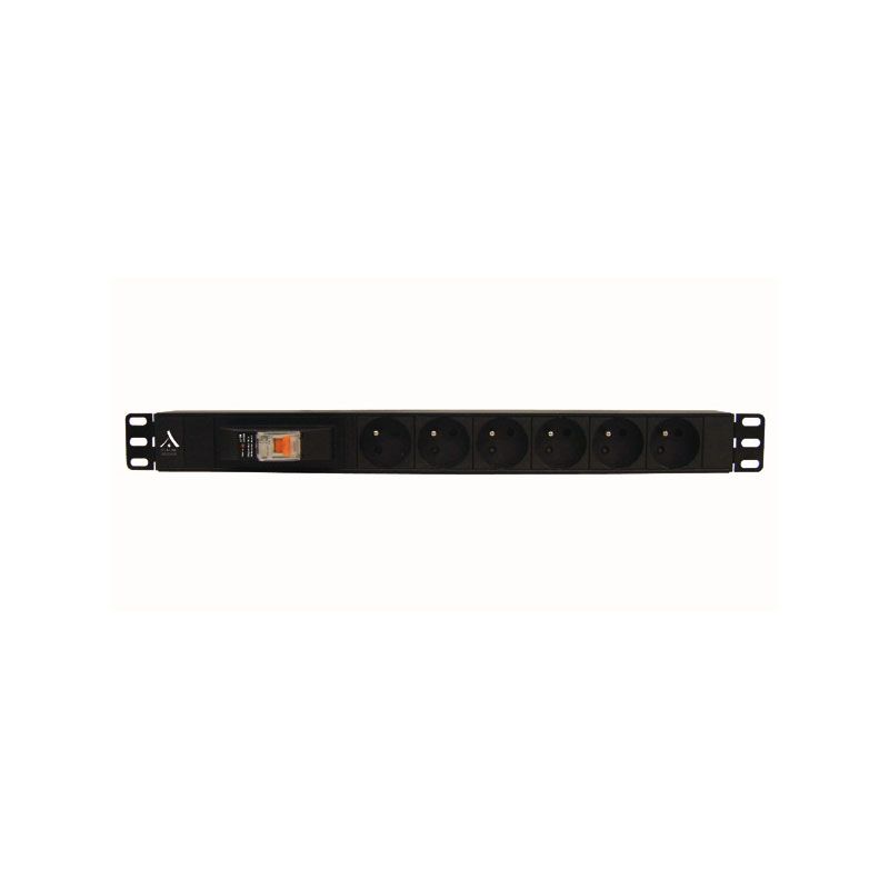 Rack 1U 6 Prises 2P+T 16A Avec Disjoncteur