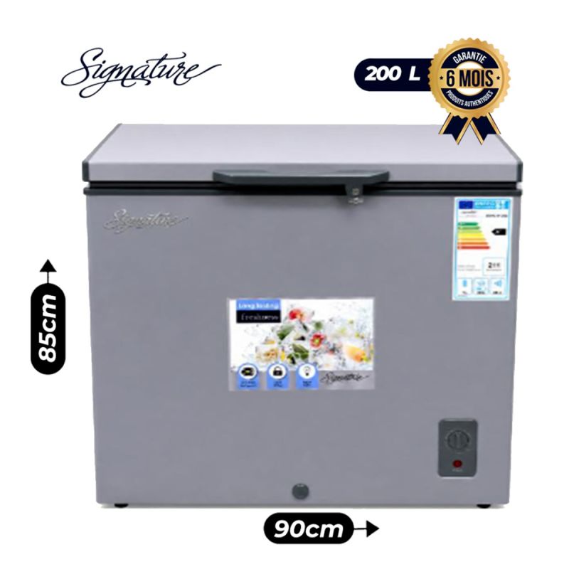 Congélateur Coffre SIGNATURE SGA-CF-200 – 200 Litres, noir, garantie 6 mois, prix Cameroun. 