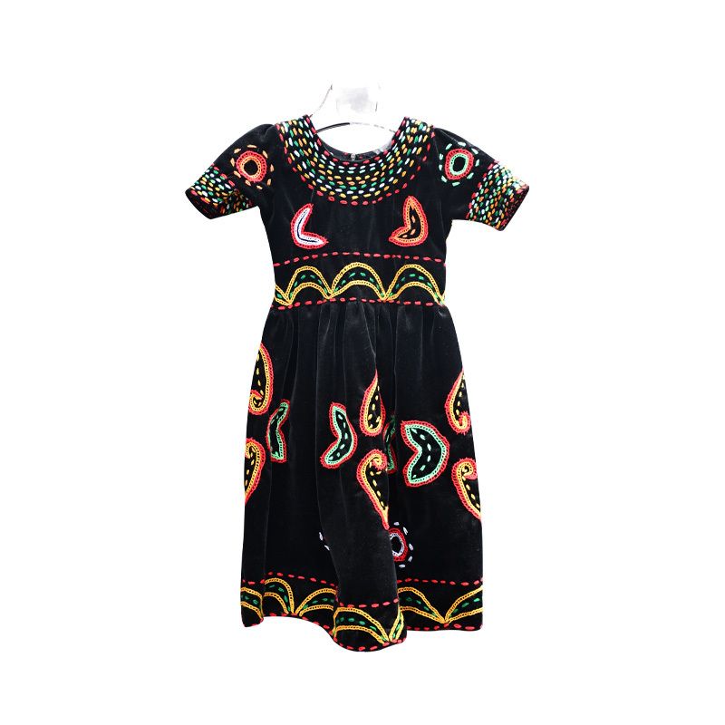 Robe Traditionnel Brodage en coeur pour enfant - 08 à 10 ANS