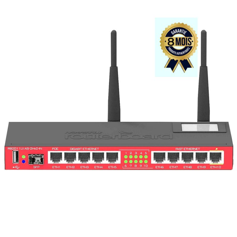 Routeur Wifi Sans Fil Prix en fcfa - Mikrotik RB2011UIAS-2HND-IN - Gigabit Ethernet Monobande | Glotelho Cameroun