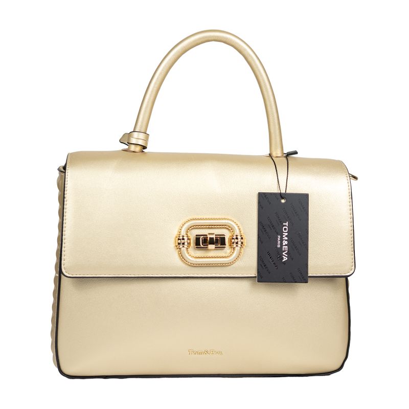 Sac à Main classique et élégant pour femme Tom&Eva - Couleur Or, disponible sur Glotelho.