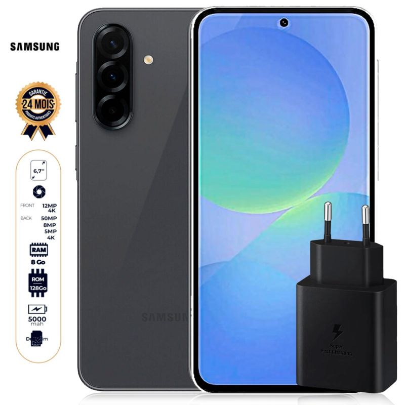 Samsung Galaxy A36 5G - 128 Go - 8Go RAM + Boitier Samsung Type-C 45W