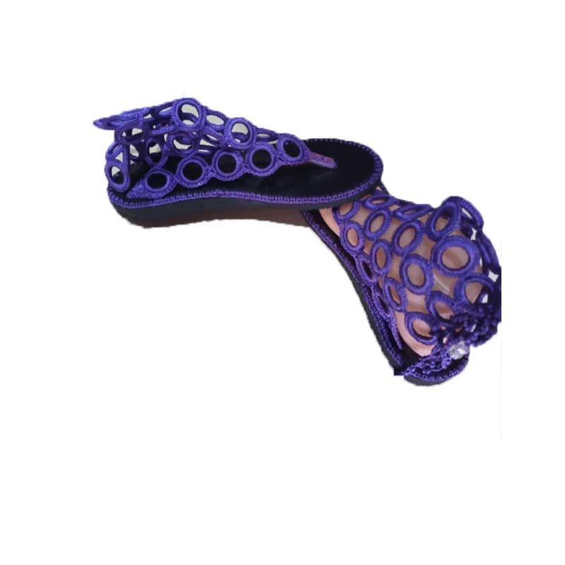 sandales bleu crochetter