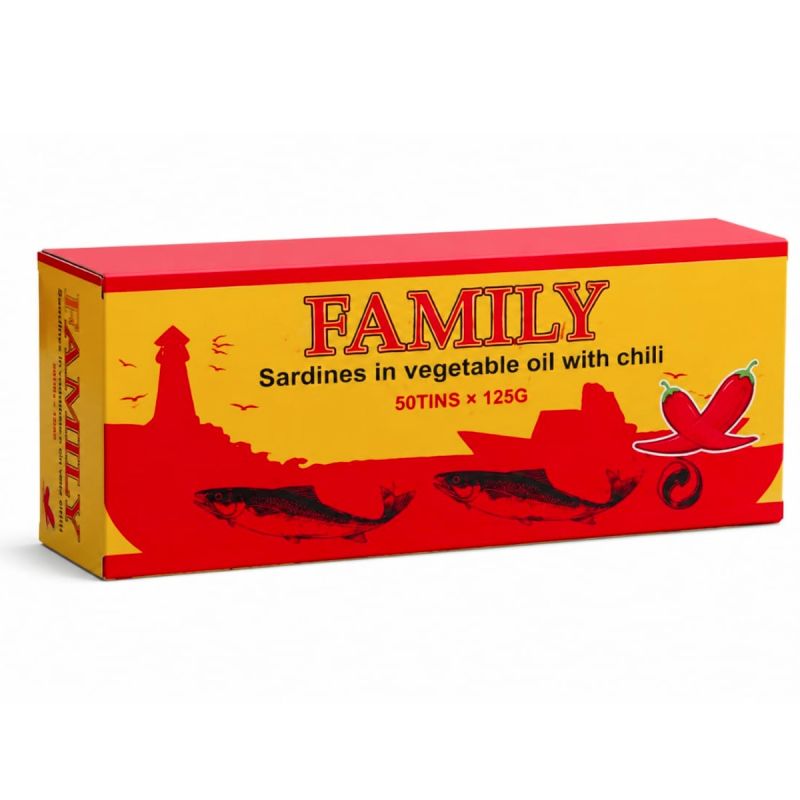 Sardines à l'huile végétale pimentées Family – Carton 50 boîtes x 125g