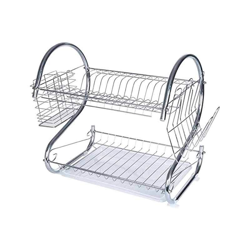 Seche plat inox avec Plateau plastique - Gris