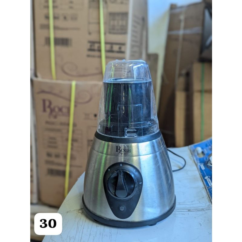Seconde main Blender 2en1 - ROCH - RBL-114SS-C - 500W - 1,5 Litres - Argent/noir - Garantie 1 mois - Réparé avec grand bol absent et sans emballage