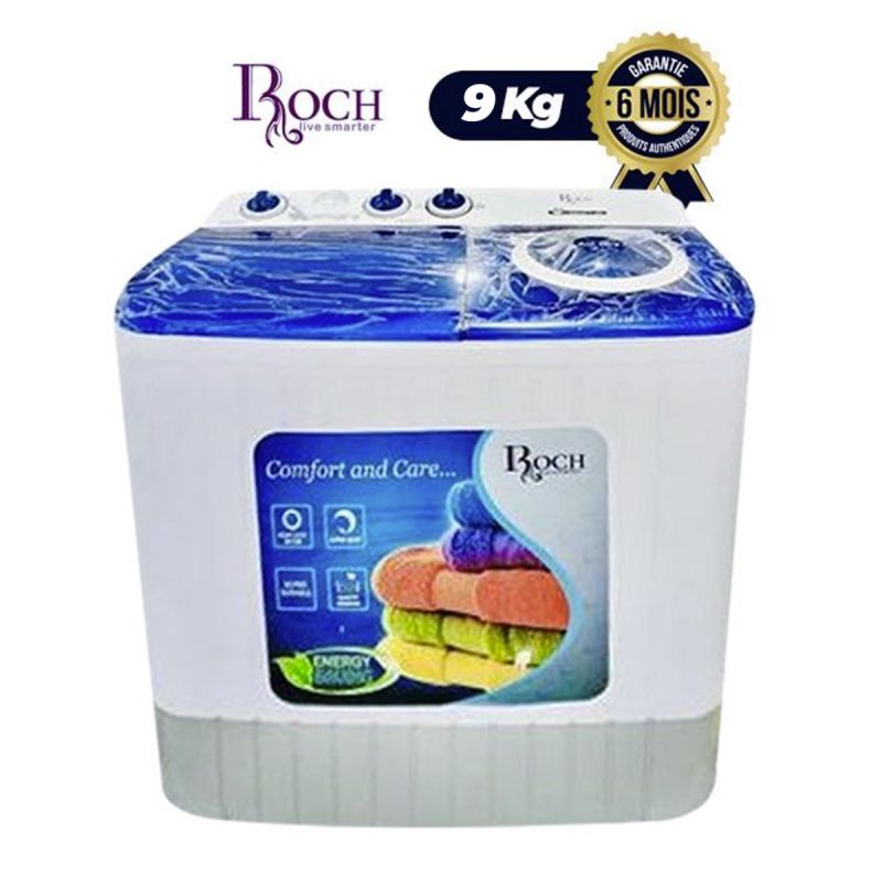 Machine à laver semi-automatique  Roch - 9Kg  - Lavage-Essorage - Économique - 06 mois | Glotelho  Cameroun