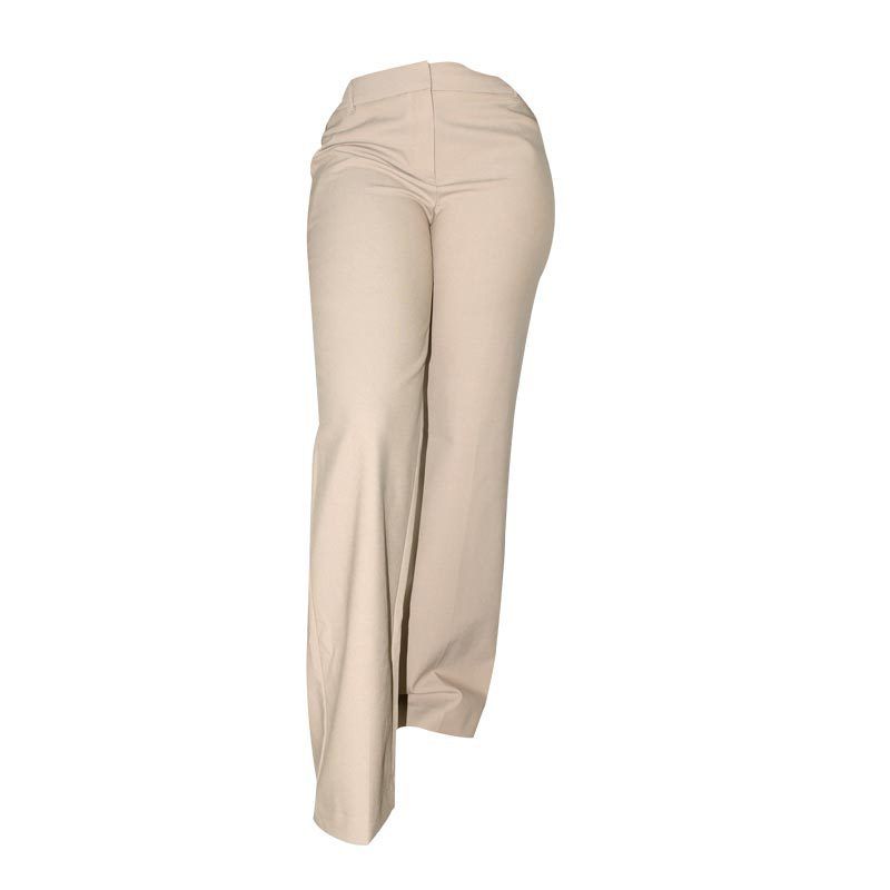 Pantalon femme à coupe large en coton - Kaki-M