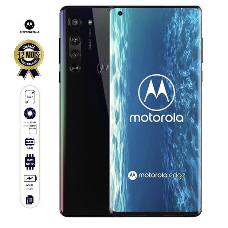 Smartphone Motorola EDGE (livaison 2-5 jours) - 128Go/6Go - 6.7 - 64MP - 4500mAh - Dualnanosim - 12 mois de garantie |Glotelho Cameroun