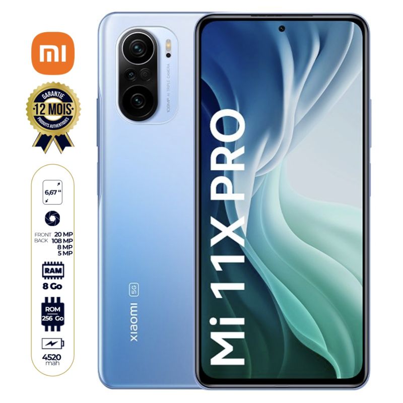 smartphone xiaomi mi 11x pro -  256Go/8Go - 6.67 pouces - dual nano sim -  108MP -  4520 mAh - 12 mois garantie | Glotelho Cameroun