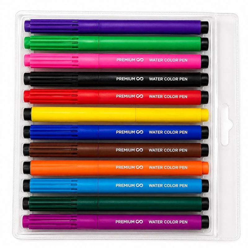 Stylos Aquarelle Premium – Lot de 12 Feutres de Coloriage