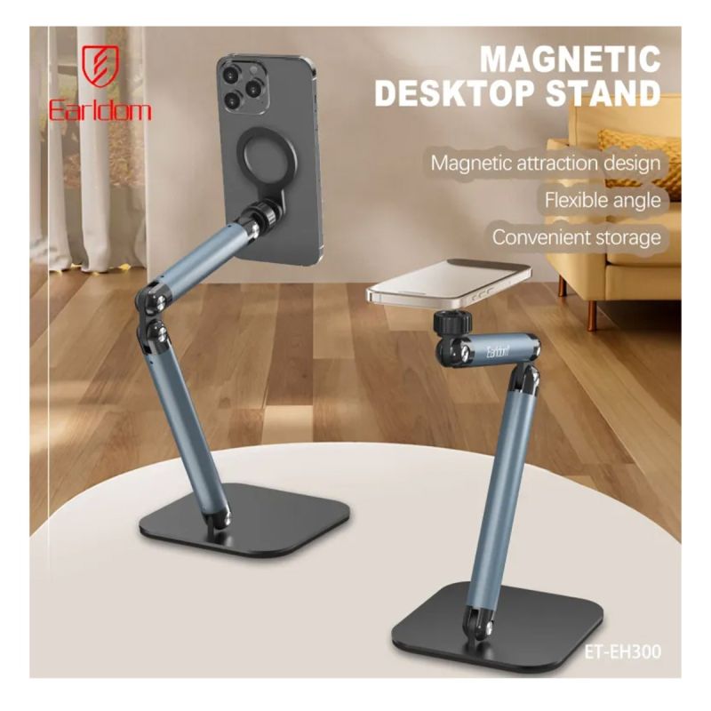 Support de bureau magnétique 2 en 1 - EARLDOM - Téléphone portable ≤ 6,5 pouces - Pliable-prise de vue aérienne