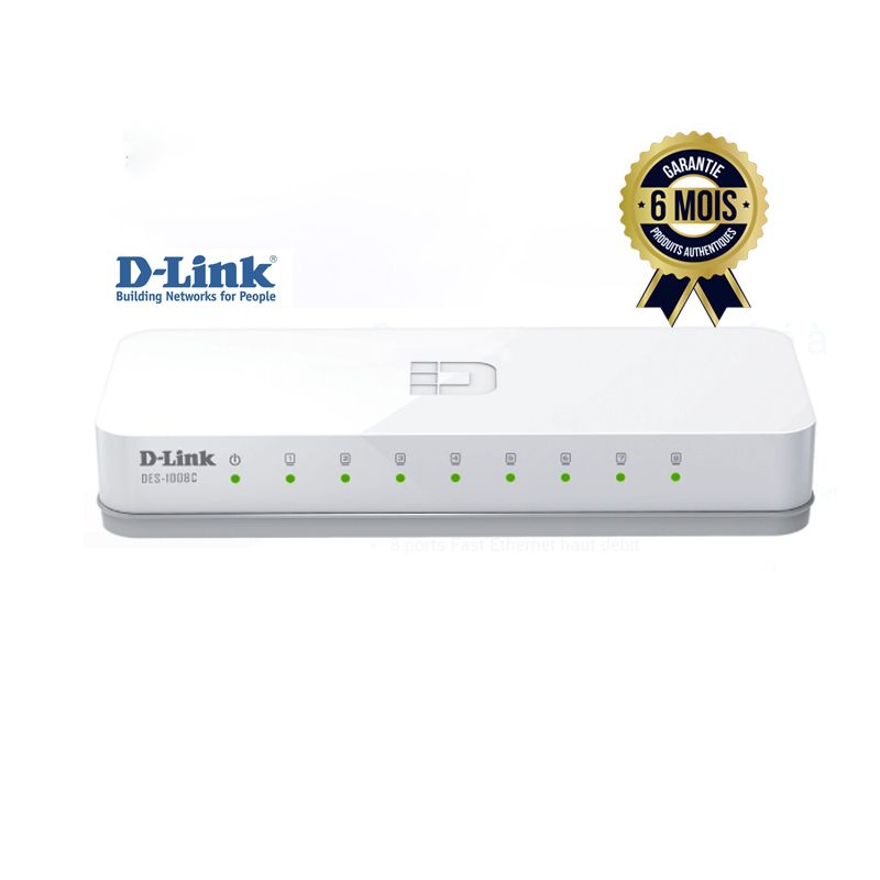 Switch D-LINK DES-1008C - Prix en FCFA -  8 ports - 10/100 Mbps| Glotelho Cameroun