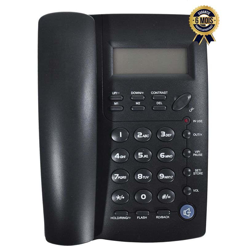 Téléphone Fixe Filaire - Ornin Y043 - Avec haut-parleur - Identification de l’appelant - 6 Mois