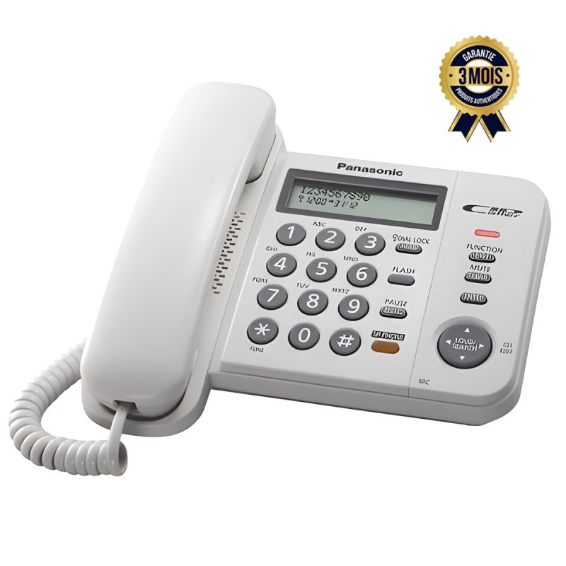 Téléphone fixe filaire prix en fcfa - Panasonic KX-TS580MX - Avec écran d'affichage| Glotelho Cameroun