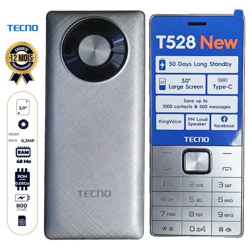 Téléphone Tecno T528 prix Cameroun