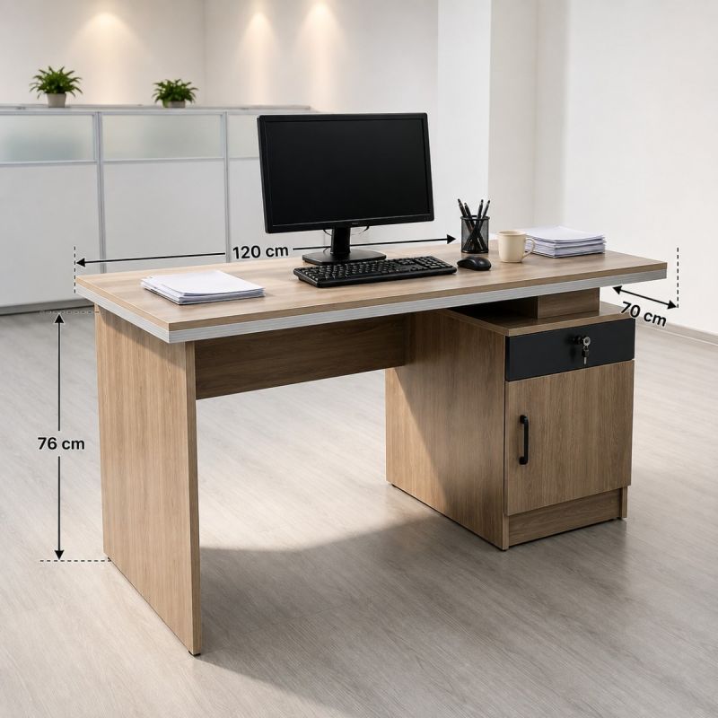 Table de Bureau - POFICINA - A-001-1200 -1.2 Mètre - Marron   Glotelho Cameroun