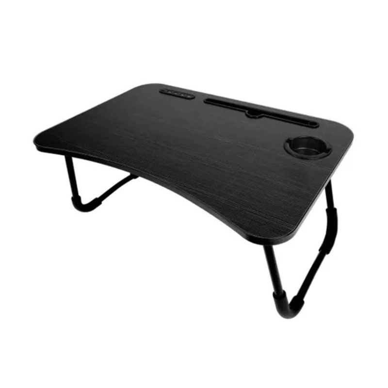 Table Pliante Pour Ordinateur Portable – Avec 04 ports USB & Porte-Gobelet – Noir