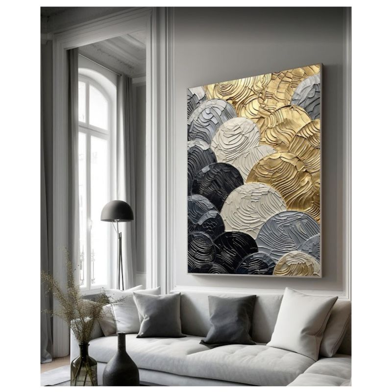 Tableau décoratif mural - Art Mural Abstrait Doré