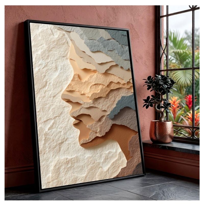 Tableau Decoratif - silhouette féminine 2 - Multicolore