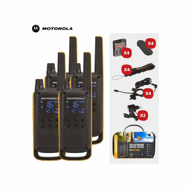 Pack de 4 Talkies walkies - Motorola Talkabout T82  - Noir | Glotelho  Cameroun
