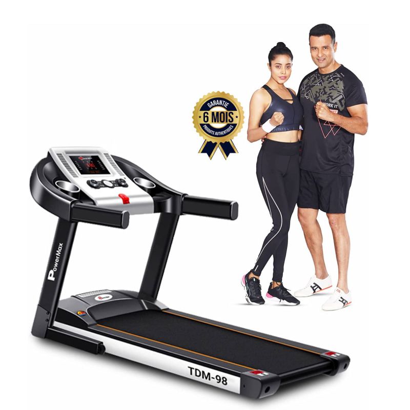 Tapis de course motorisé PowerMax Fitness - Écran LED de 5,5'' - Garantie 06 mois