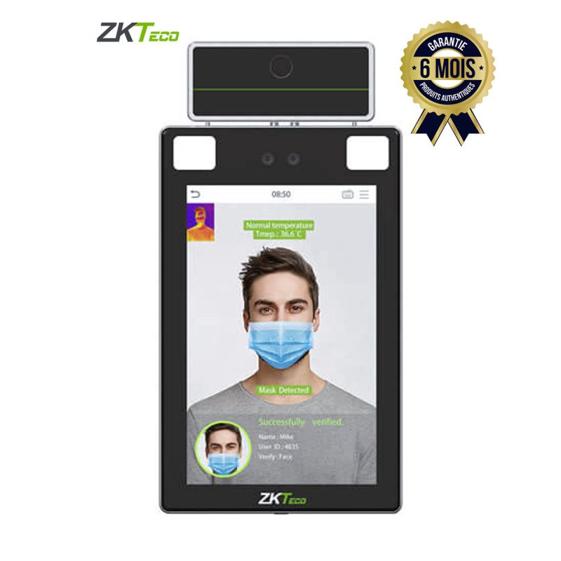 Terminal de contrôle d'accès biométrique - ZKteco ProFace X - 6 Mois
